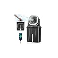 Allsion Rechargeable Misting Fan, 24000mAh Camping Misting Fan with 8L Water Bucket, 3-Speed Outdoor Cooling Fan with LED Lights, 120°Oscillation for Camping, Backyard, Patio,Outdoor-Black