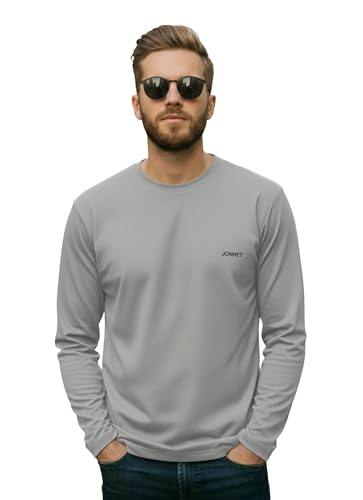 Image of Mack Jonney Men's Black Polyester Dry-Fit Full Sleeve T-Shirt | Stretchable Sports Gym Wear | Lightweight Casual Activewear Tshirt-JMAK-1