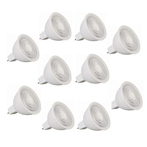 Fengyan Bombillas domésticas Bombillas de luz de inundación llevadas, MR16 / CG / FL / 24V / 6PK 50W halógena equivalente 24V MR16 GU5.3 Base, 10 paquetes Iluminación doméstica ( Color : Blanco frío