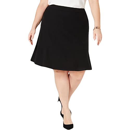 bar III Womens Plus Ruffle-Hem Suit Separate Pencil Skirt Black 22W