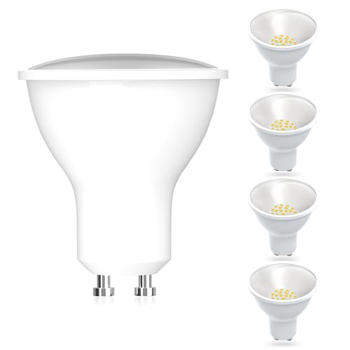 CQTLED Bombillas LED GU10 5W 880LM Equivalente a 60W, Blanco Cálido 2700K, Ángulo de luz de 120°, Bombilla LED GU10 de bajo consumo, No regulable, Paquete de 5