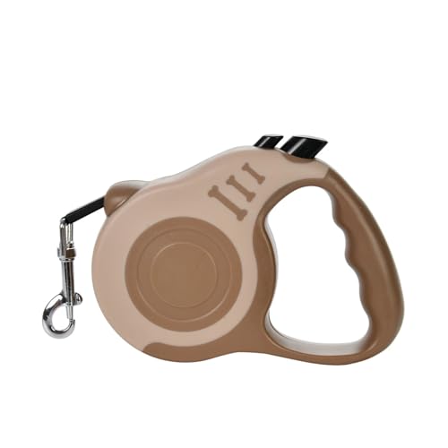 Laisse rétractable pour petit chien et chiot nylon marron 3m