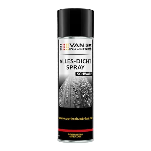 Allesdicht Spray, Dichtspray, wasserfester Flüssigkunststoff, flüssiger Kunststoff zur Abdichtung, 500 ml (Schwarz)