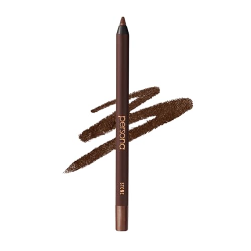PERSONA 24HR Stone Waterproof Eyeliner Pencil | Creamy Smudgeable Pencil for Lash Line & Waterline | All-Day to All-Night Wear | Vegan Cruelty-Free Paraben-Free | Made in USA