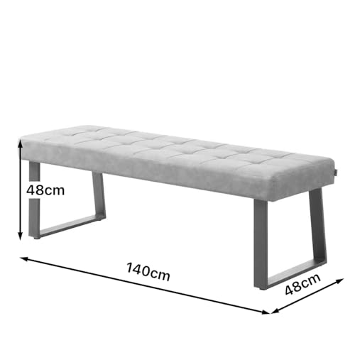Banc Salle à Manger 140 cm Rembourré Marron, DUBI Möbel GmbH