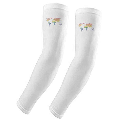 Manchons protection solaire UV carte du monde LGBT arc-en-ciel pour bras