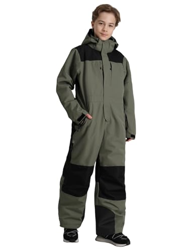 Image of GSOU SNOW Kids Snow Suit One Piece Ski Suit Boys Girls Snowboard Jumpsuits Waterproof Youth Snowsuit Outfit
