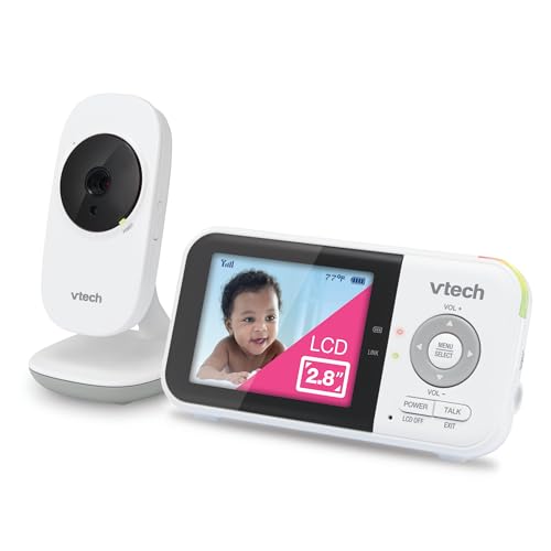 VTech VM819 Baby Monitor, 2.8” Screen, Night Vision, 2-Way Audio, Temperature Sensor and...
