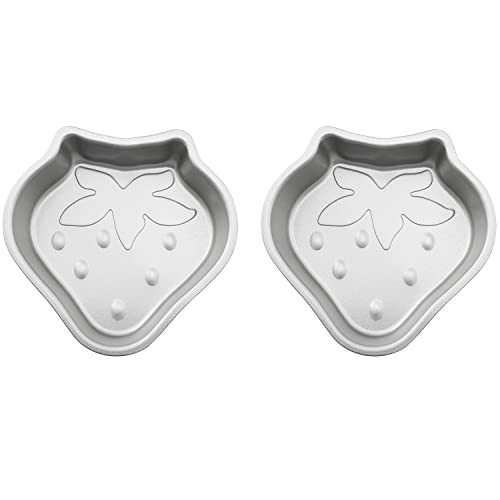 LQ Industrial 2pcs Strawberry Shaped Pudding Mould 100x107mm Carbon Steel Non-Stick Bakepans Cake Moulds for Fondant Chocolate Pudding Bread