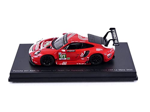 Miniature SPARKY POR 911 RSR-19 Le Mans 2020 au 1/64 pour collectionneur de voiture de course