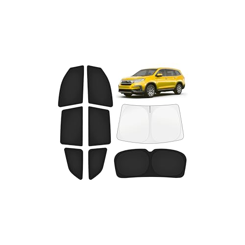 KUST Car Window Shades for Honda Pilot 2016-2022 Windshield Sun Shade Side Window Cover UV Block Privacy Protection Accessories for Camping Blackout Rear Back Full Set 8PCS