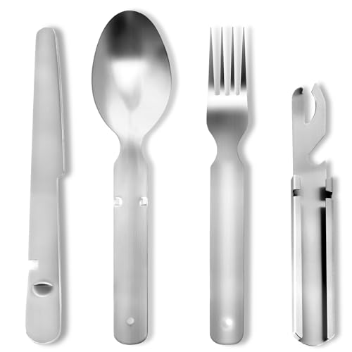 flintronic Klassisches Bundeswehr Edelstahl Besteck 4-Teilig...