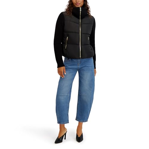 Kensie Women's Outerwear Knit Sleeve Zip Front...