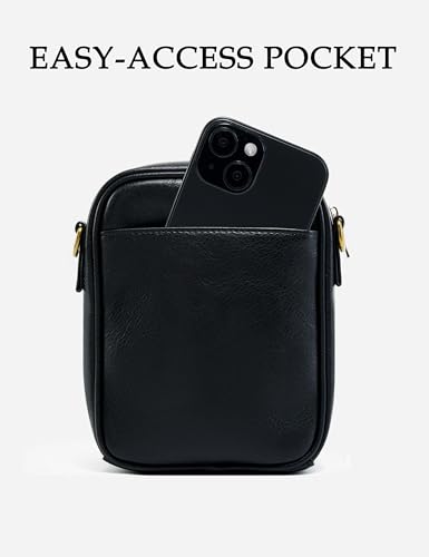 Image of Yarnic Small Crossbody Bag, Vegan Leather Cell Phone Purse for Women, Vintage Wallet Bag with Card Slots