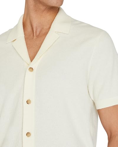 Club Monaco Men's Short Sleeve Boucle Camp Collar Sweater2