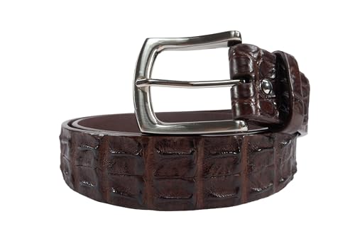 Genuine Crocodile Alligator Double Backbone Skin Leather Luxury Men's Casual Belt 46