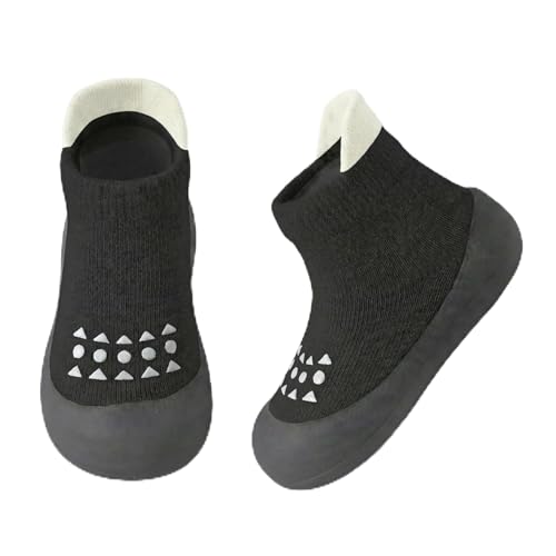AniKigu Baby Sock Shoes Toddler Walking Shoes Infant Non-Slip Slippers with Soft Rubber Sole Baby Boys Girls Sneakers 12-18 Months