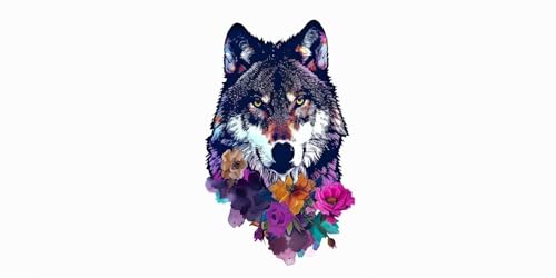 Kit broderie diamant loup abstrait 5D DIY grand format 100 x 200 cm A-37