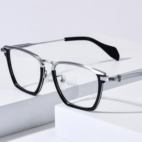 Image of FONEX Acetate Titanium Glasses Frame Men New Square Eyeglasses Spectacles Eyewear