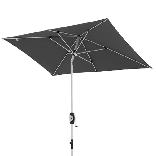 Knirps Automatic Sonnenschirm 230x150cm Dunkelgrau I innovativer UV-Schutz mit automatischem Öffnen & Schließen I stabiler Gartenschirm I Terrassenschirm kompakt I große Schirmfläche