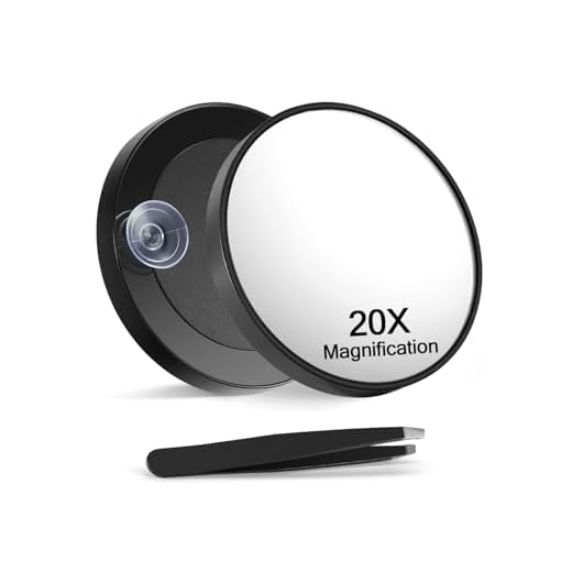 Macaki 20X Magnifying Mirror with 2 Suction Cups, 3.5 inches Magnified Makeup Mirror and Slant Tweezers,1PCS