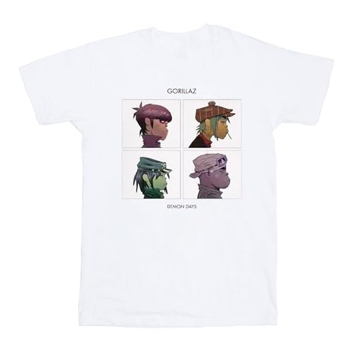 Gorillaz T Shirt Demon Days Band Logo Nouveau Officiel Homme Blanc Taille L