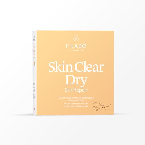 Filabé of Switzerland – Skin Clear Dry – Cura del viso per pelli sensibili e secche con impurità – Confezione da 28 applicazioni – Vegan e senza additivi – Swiss made