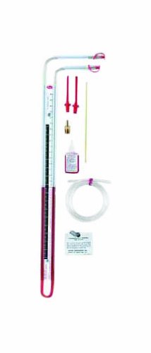 Dwyer Flex-Tube Series 1227 Dual Range U-Tube Inclined Manometer, Range 0.20-0-2.6"WC, Vertical, 0.20-0-2.6"