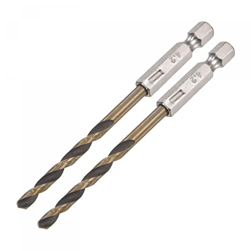 Foret hélicoïdal 4,2 mm uxcell lot de 2 mèche acier rapide à tige hexagonale 6,35mm