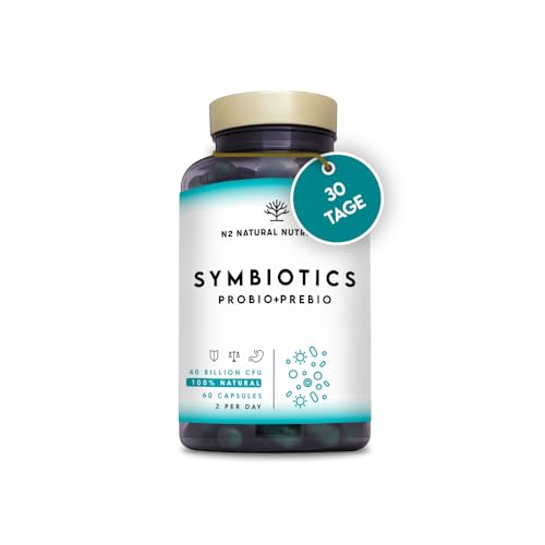 Kulturen Komplex mit Inulin. Darmbakterien Kapseln hochdosiert 40 Milliarden KBE pro Dosis. Verdauungsenzyme. Enthält Lactobacillus und Darmbakterien. 60 Kapseln. N2 Natural Nutrition