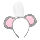 Gogogmee diadema de ratón Marrón Diadema con orejas de animales sombrero de oreja felpa Ratones Accesorios para el cabello navideño para mujer paño Gris