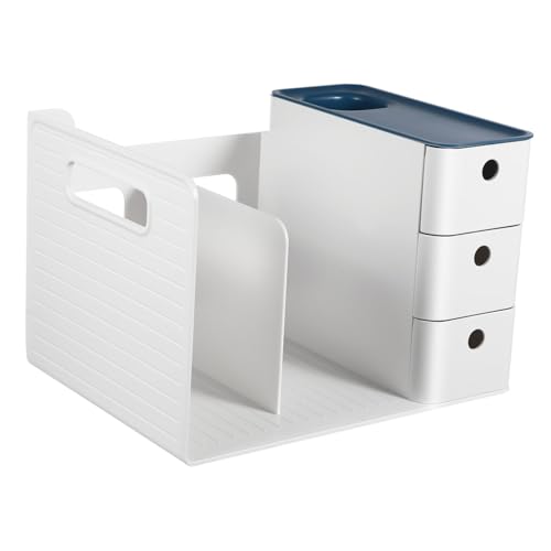 DIYEAH Plastic Desk Organizer with Multi Function Storage Box for Stationery Makeup and Office Supplies Plastic Drawer Organizer for Efficient Desk Storage
