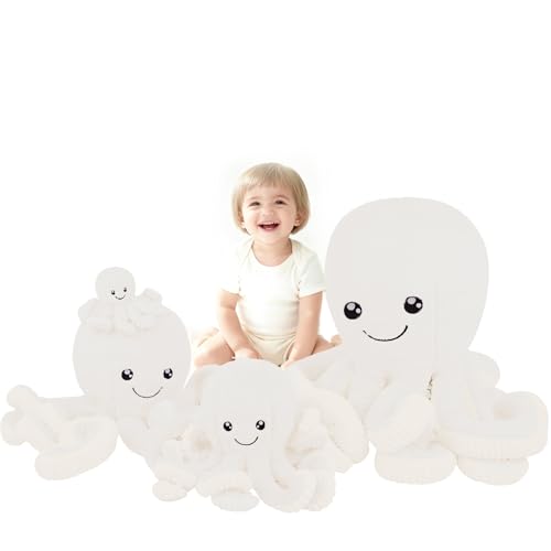 Image of DENTRUN Octopus Plush Toy, Cute Stuffed Animal in 5 Colors 4 Sizes for Gift | 7 /16 /24 /32 inch sizes, 5 vibrant colors, soft plush sea animal, giant gift for all ages, birthday /Xmas /Halloween