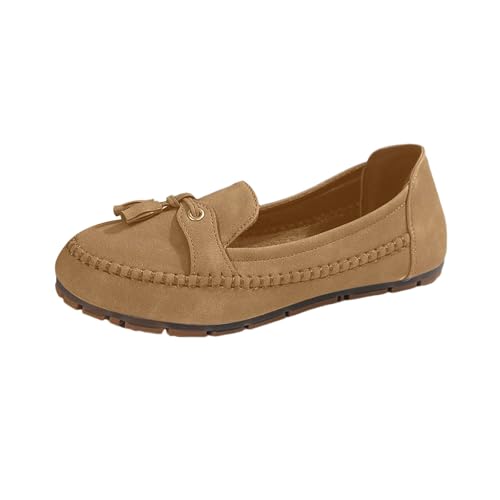 Mocasines planos Penny para mujer, mocasines gruesos, zapatos de trabajo, punta redonda, antideslizantes, informales, cómodos, modernos, transpirables, informales, para caminar, zapatos de negocios