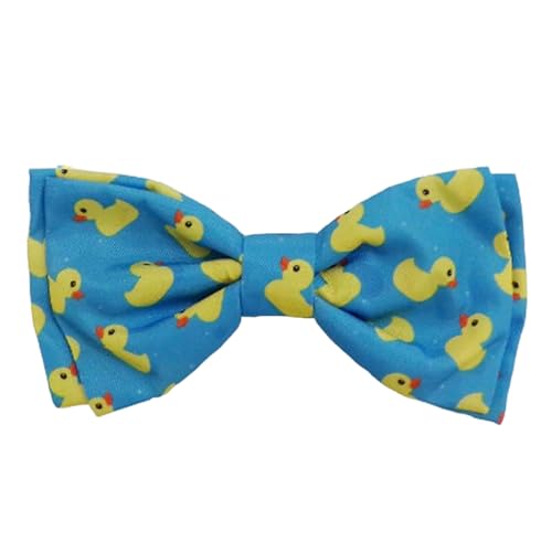 Huxley & Kent Pet Bow Tie for Dogs & Cats - Adjustable Hook & Loop Collar Accessory - Cute & Comfortable for Holidays & Celebrations - Lucky Ducky Small