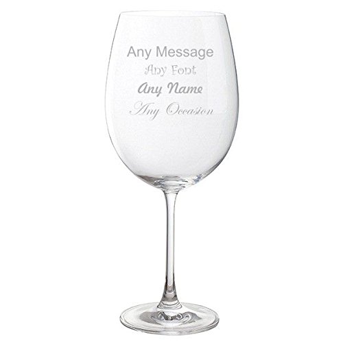 Verre à vin géant avec message gravé au design élégant