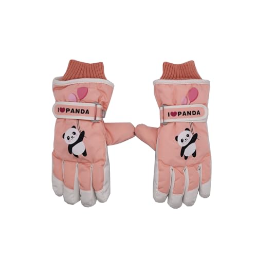 Cute Panda Winter Snow Ski Snowboard Gloves for Kids Girls Boys Waterproof Thicken Fleece Lined Glove Mittens