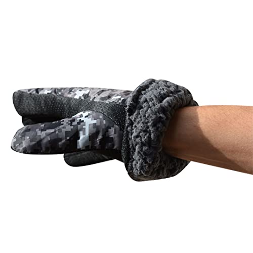 Luva para Motoqueiro Camuflada Forrada Antiderrapante com Ajuste (GG, Cinza)