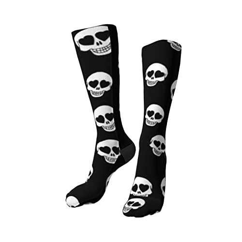 zsst Calcetines para mujer, hombres, amor, cráneo, muerte, alta rodilla, calcetines casuales de compresión