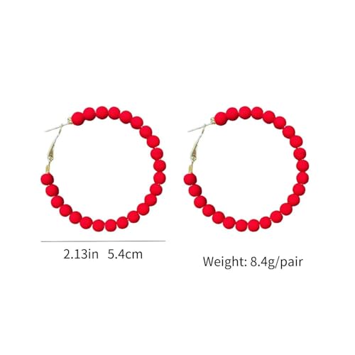 Acrylic Circle Round Beaded Hoop Earrings Bohemian Chic Colorful Resin Beaded Hoop Earrings for Womem2