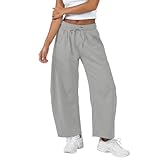 Cexiakong Jogginghose Damen Lang Weite Beine Sporthose Mit Kordelzug Und Taschen Trainingshose Elastischem Bund Freizeithose High Waist Sweathose Frauen Lose Jogging Hose Sweatpants Laufhosen