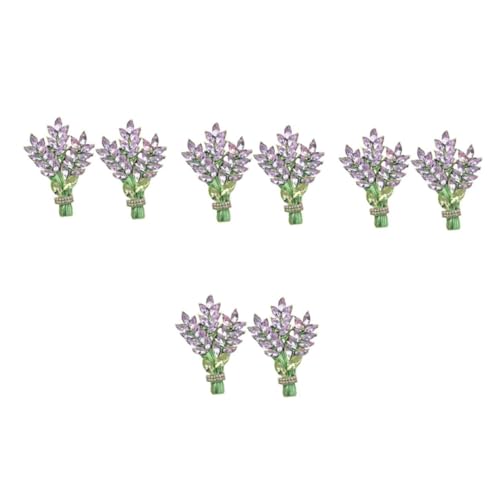 Broche bouquet lavande violette avec strass, l'idée cadeau vêtement originale
