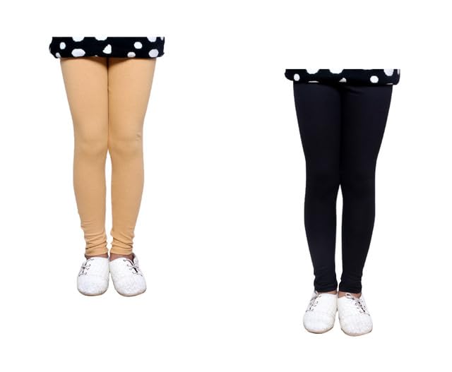 Image of KAYU Girl's Full Length Cotton Leggings Pants Pack of 2
