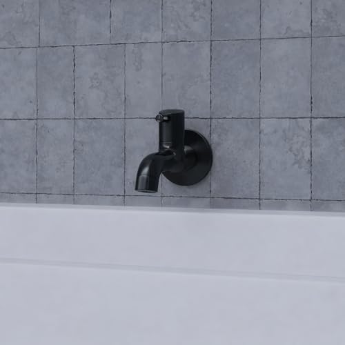 Image of ZAP Elixir Series Champagne Matte Black Brass Long Body Tap | Premium Bathroom & Kitchen Faucet | Durable, Stylish & Rust-Resistant | Modern Wall Mount Faucet
