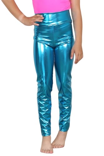 Leggings metálicos infantiles para clases de baile y fiestas de disfraces