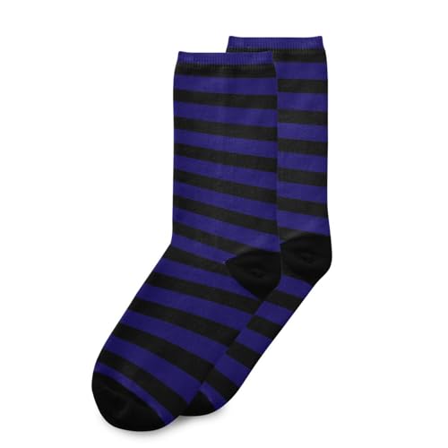 1 Pair Navy Blue Black Stripes Crew Socks Breathable Compression Athletic Socks for Women Men Sport Running Cycling3