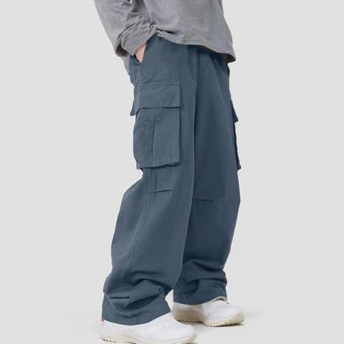 Cargo Pants for Men Baggy Wide Leg Sweatpants Teen Boys Fashion Streetwear Hip Hop Athletic Pants with Multic Pocket2