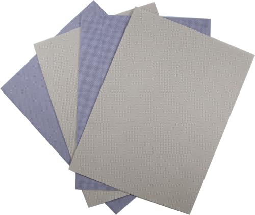 Image of KCS 4 /6 pc of 12 inch x 18 inch(30cmx45cm) 16 Count Cotton Aida Cloth Cross Stitch Fabric (4 pc,Pearl Grey+Light Steel Grey)