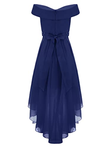 YiZYiF Girls' Off Shoulder Long Maxi Dresses with High Low Hem for Wedding Birthday Dance Pageant Party2