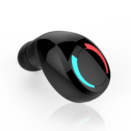 ZQZMZGS Mini Bluetooth Single Earbud Small Wireless Invisible Headphones，Single Earphone with 10 Hour Playtime for iPhone and Android Smart Phones PC TV Audiobook (Black)